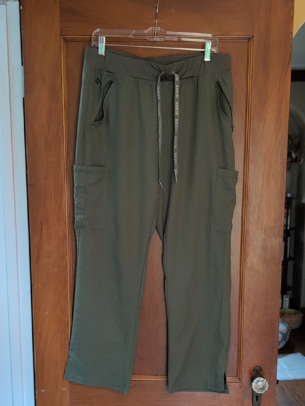Womens Olive Green Cargo Scrup Pants